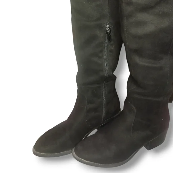 EXPRESS Over The Knee Faux Suede Boots - Black | Size 7 - Picture 6 of 16